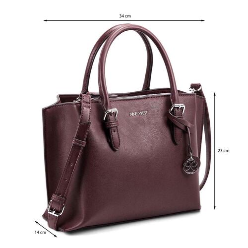 Bolsa Nine West Satchel color vino