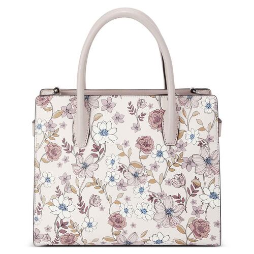 Bolsa satchel Nine West color Blanco/Multi Modelo NYF542506
