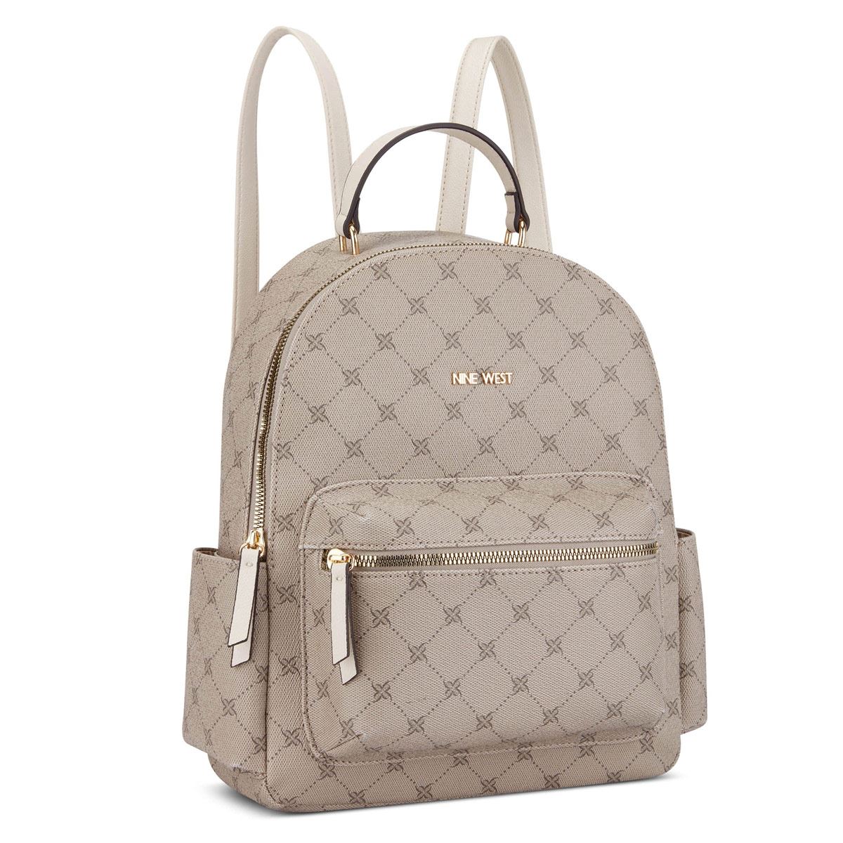 Mochila backpack Nine west color Beige Blanco Modelo NLX556132