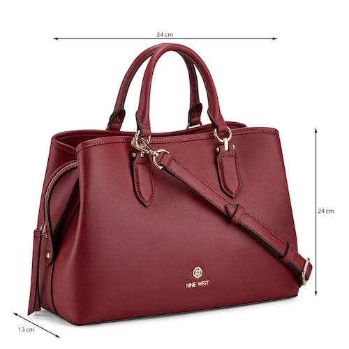 Bolsa satchel color Vino para mujer NINE WEST