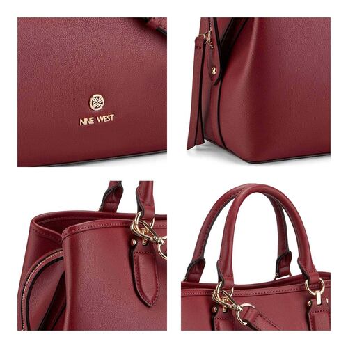 Bolsa satchel color Vino para mujer NINE WEST