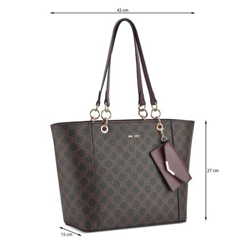 Bolsa tote color Cafe/Vino para mujer NINE WEST