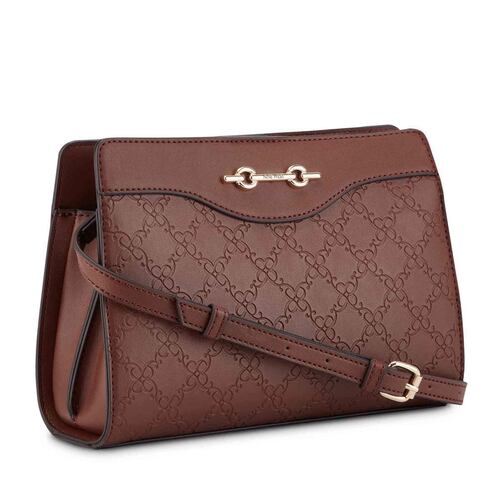 Bolsa cross body color Cafe para mujer NINE WEST