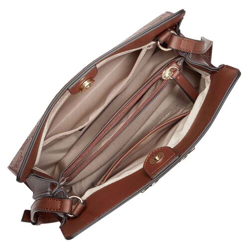 Bolsa cross body color Cafe para mujer NINE WEST