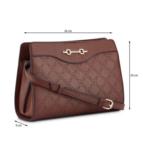 Bolsa cross body color Cafe para mujer NINE WEST