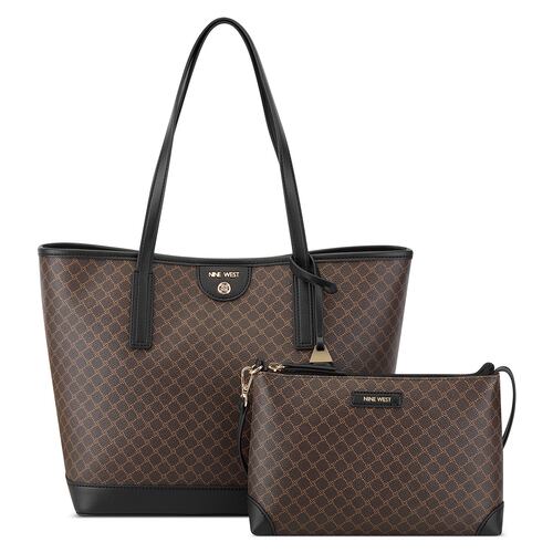Bolsa Tote Nine West Café con Negro para Mujer