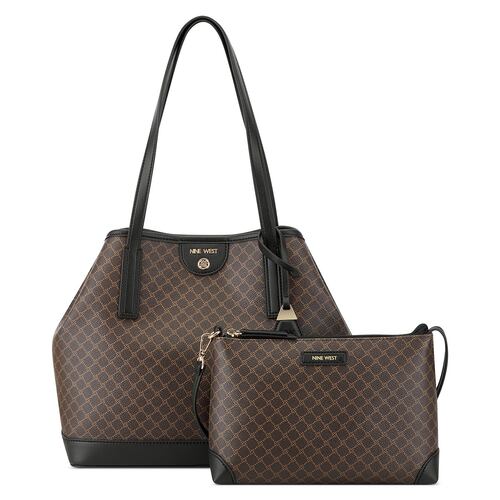 Bolsa Tote Nine West Café con Negro para Mujer