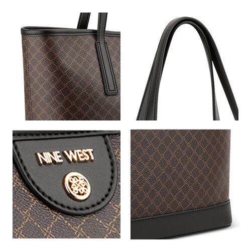 Bolsa Tote Nine West Café con Negro para Mujer