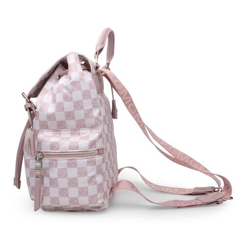 Bolso Steve Madden mochila estampado cuadros color rosa broadtrp