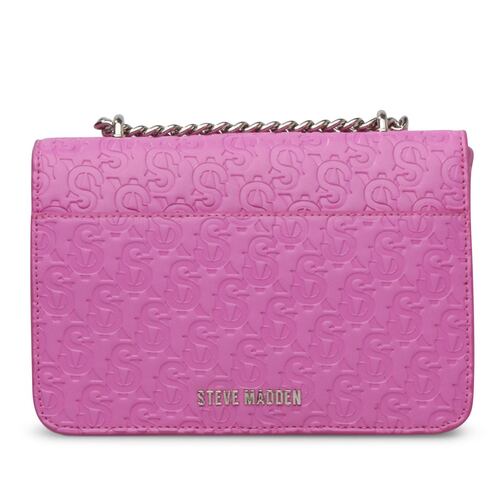 Bolso Steve Madden crossbody capitonado logo color violeta bcoal