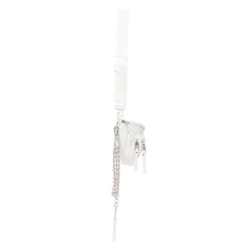 Bolso Steve Madden cangurera capitonado logo color blanco bpitch