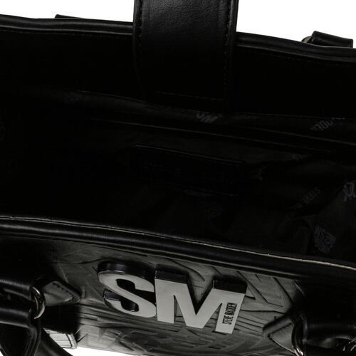 Bolsa Steve Madden tote color negro brolin  blkfa brolin
