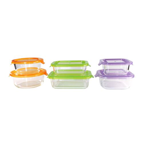Set De  Contenedores De Vidrio Con Tapas Simples (6 Piezas) Westinghouse