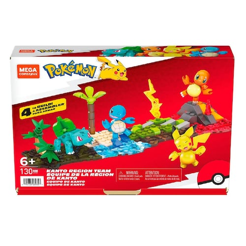 Mega Construx Pokémon, Equipo de Kanto, Juguete de Construcción para niños de 6 años en adelante
