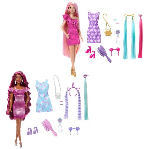 Barbie Surtida Cabello Arcoíris Extra Largo