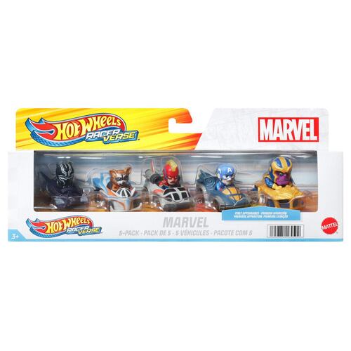 Paquete 5 Carritos Superhéroes de Marvel