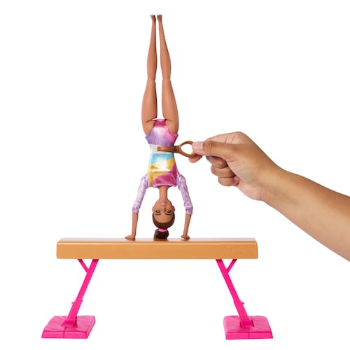 Set de Juego Gimnasta Cabello Castaño Barbie Profesiones