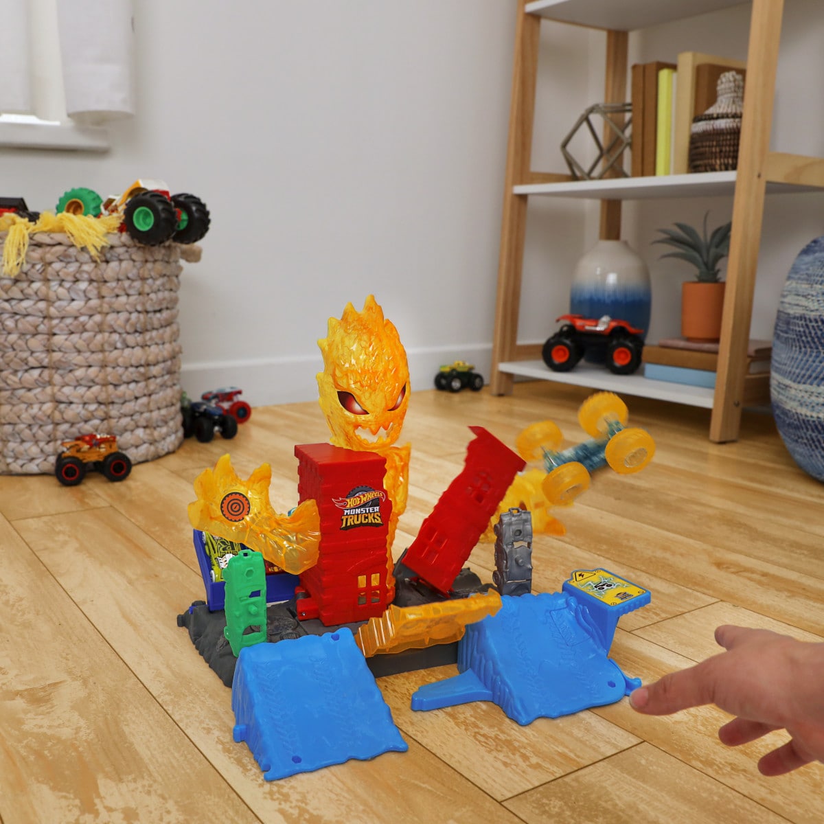 Pista Del Mono Hot Wheels Set Arena Energía Demolición Apaga El