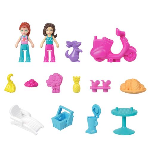 Set de Juego Compacto Mundo Sorpresa Perrito en Moto Polly Pocket