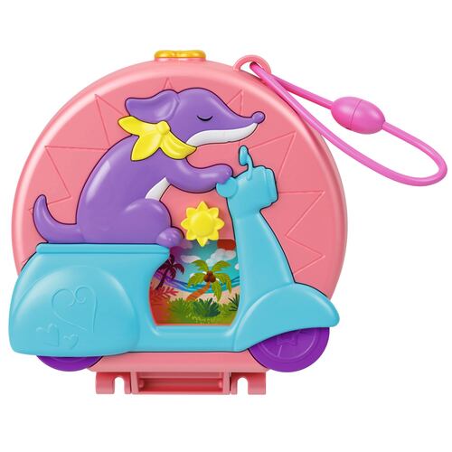 Set de Juego Compacto Mundo Sorpresa Perrito en Moto Polly Pocket