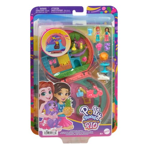 Set de Juego Compacto Mundo Sorpresa Perrito en Moto Polly Pocket