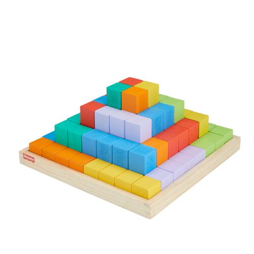 Juguete FISHER-PRICE Pirámide de Bloques de Madera