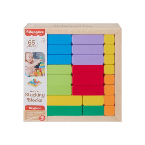Juguete FISHER-PRICE Pirámide de Bloques de Madera
