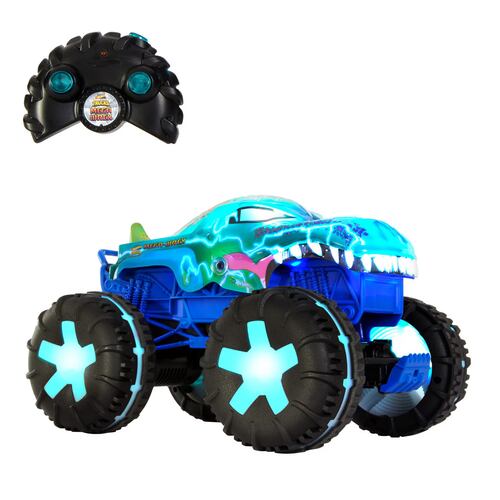 Vehículo de Control Remoto Mega Wrex con Luces y Sonidos Monster Trucks HOT WHEELS