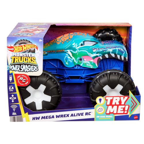 Vehículo de Control Remoto Mega Wrex con Luces y Sonidos Monster Trucks HOT WHEELS