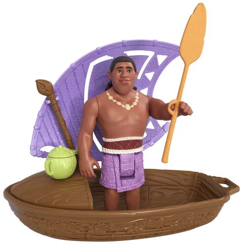 Figura Mini MOANA 2 en Canoa con Sorpresa y Accesorios