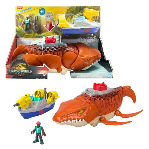 Jurassic World Rebirth Mosasaurus Caza y Muerde Imaginext