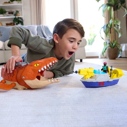 Jurassic World Rebirth Mosasaurus Caza y Muerde Imaginext
