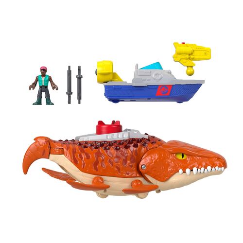 Jurassic World Rebirth Mosasaurus Caza y Muerde Imaginext