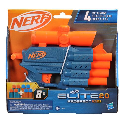 Lanzador de Dardos NERF Elite 2.0 Prospect QS-4 Incluye 8 Dardos