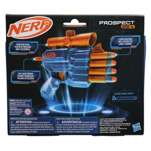 Lanzador de Dardos NERF Elite 2.0 Prospect QS-4 Incluye 8 Dardos