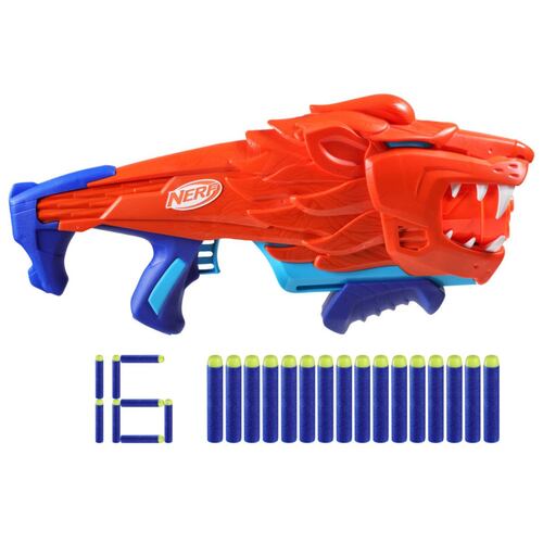 Lanzador Nerf Junior Wild Lionfury Diseño León con 16 Dardos Flexibles Espuma Nerf Elite 2.0. Hasbro