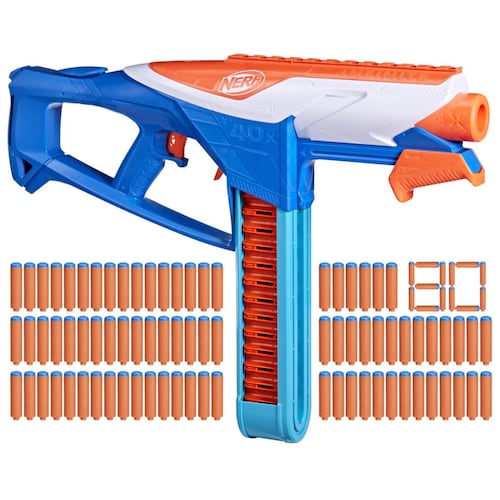 Lanzador Bombeo Infinite con Portadardos Integrado Incluye 80 Dardos Nerf N1 de Espuma Hasbro