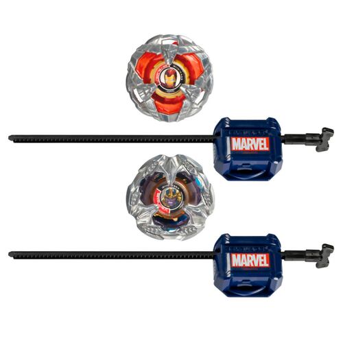 Set 2 Beyblade x Marvel Iron Man 4-80B y Thanos 4-60B