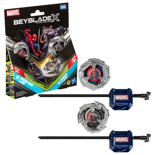 Set 2 Beyblade x Marvel Spider-Man 3-60F y Venom 3-80N