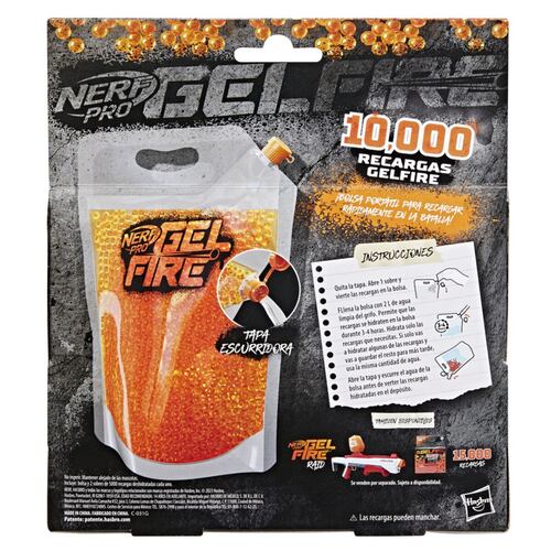 Bolsa Reutilizable Nerf Pro Gelfire Capacidad para 5.000 Recargas Hasbro