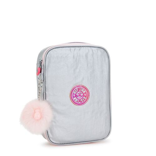 Lapicera Pouches/Cases Kipling Plateada para Mujer