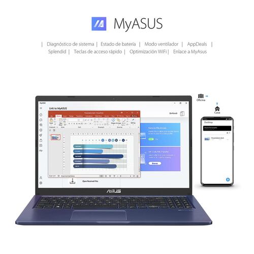 Laptop ASUS D515DA-BQ1590W Ryzen 3 12 GB RAM 256 SSD azul