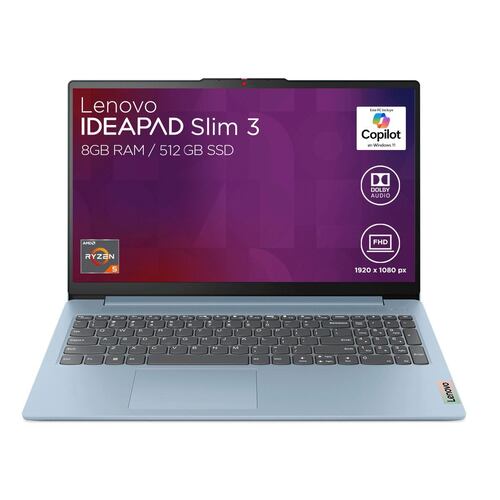 Laptop Lenovo Ideapad Slim 3 de 15.6 Pulgadas Ryzen 5 8GB RAM 512GB SSD + Mochila