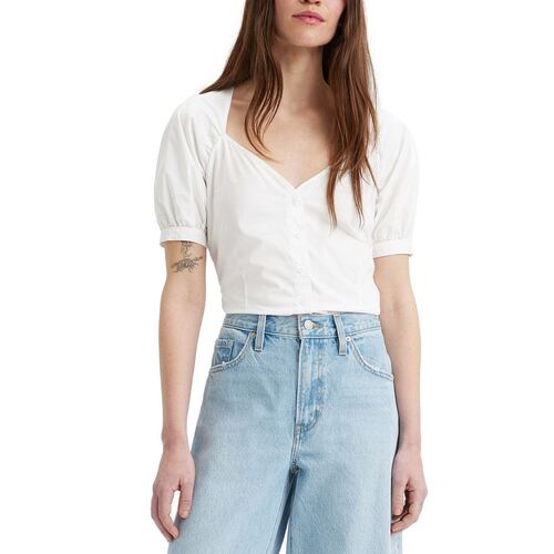 Blusa Levi's® Talla M Blanca Cuello V