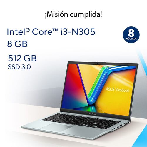 Computador Portátil ASUS Vivobook 15,6 Pulgadas X1502ZA - Intel Core i5 -  RAM 16GB - Disco SSD 512 GB - Azul
