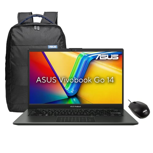 Laptop Asus Vivobook L1404FA-NK286W RYZEN 3-7320U 8G 512SSD + Mochila y Mouse