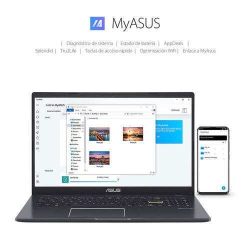 Laptop ASUS VivoBook 15.6 Pulgadas E510KA-BR648W Celeron N4500 8G 128G Azul
