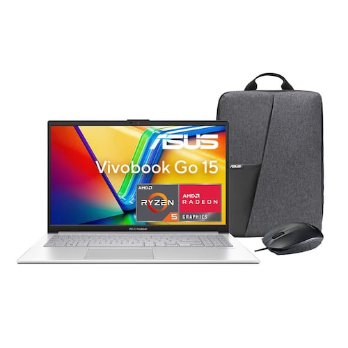 Laptop ASUS VivoBook Go 15.6 Pulgadas E1504FA-NJ881W R5 7520U 16G 512G + Mochila y Mouse