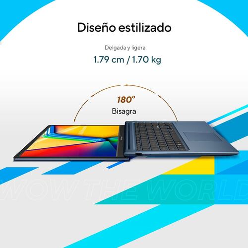 Laptop ASUS Vivobook 15.6 Pulgadas X1504ZA-NJ972W Ci5 1235U 16G 512G Azul + Mochila y Mouse
