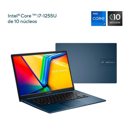 Laptop ASUS VivoBook 14 Pulgadas X1404ZA-NK090W Ci7 1255U 16G 512G Azul